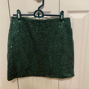 Tipsy Elves green sequin mini skirt